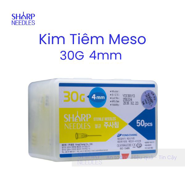 Kim Tiêm Meso 30G 4mm Sharp Needle (Hộp/ 50 cây) Kim Tiêm Meso 30G 4mm Sharp Needle (Hộp/ 50 cây)