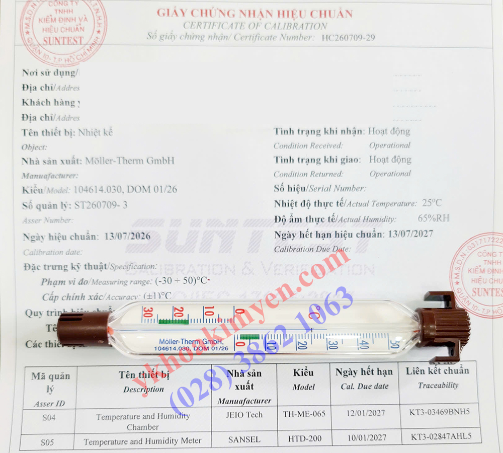 Nhiệt kế thủy ngân dùng trong bảo quản vắc xin (có hiệu chuẩn) Nhiệt kế thủy ngân dùng trong bảo quản vắc xin (có hiệu chuẩn)