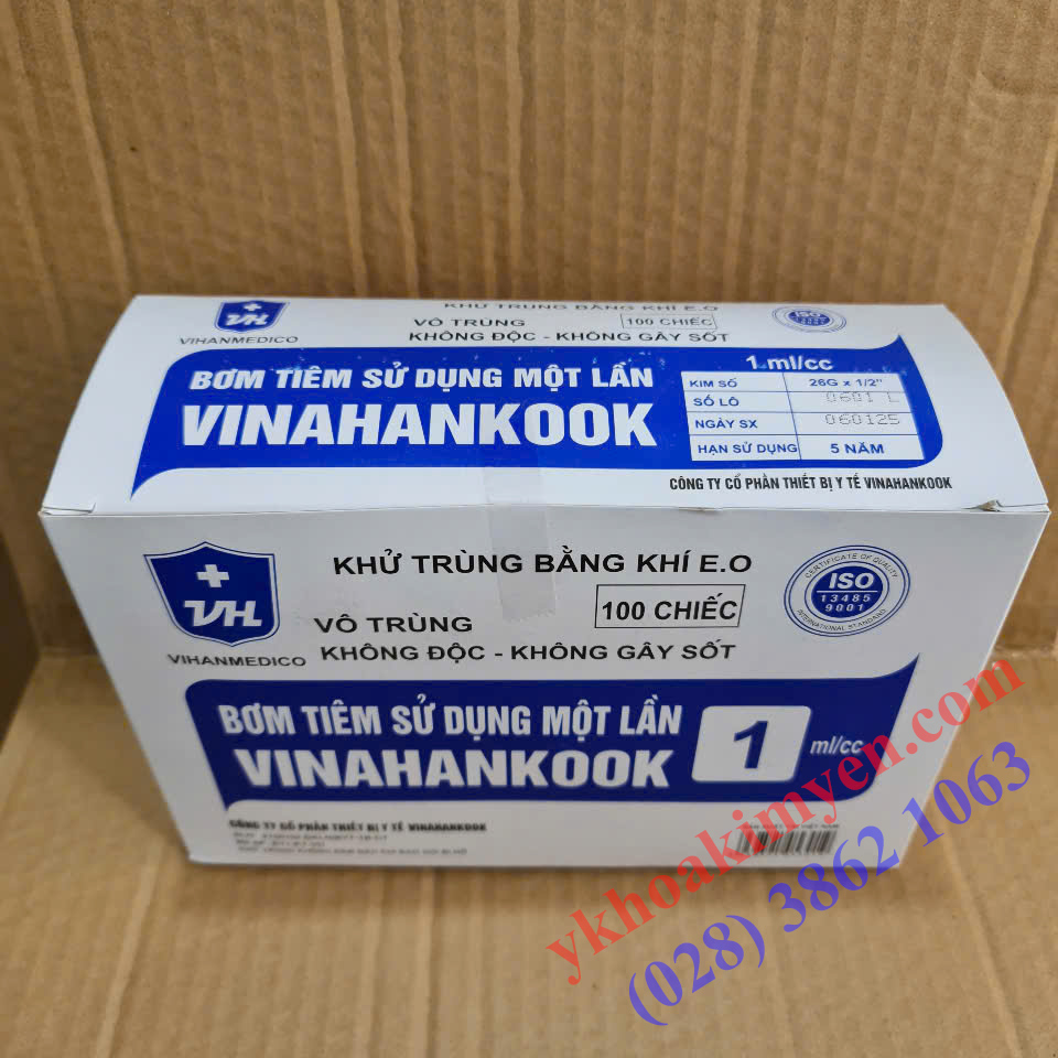 Bơm tiêm Vinahankook 1ml Kim 26x1/2