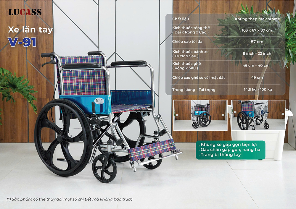 Xe lăn thường có thắng Lucass V91 (X-91 cũ) Xe lăn thường có thắng Lucass V91 (X-91 cũ)